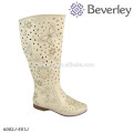 New Arrival Latest Design 2014 White Leather Stiletto Boot